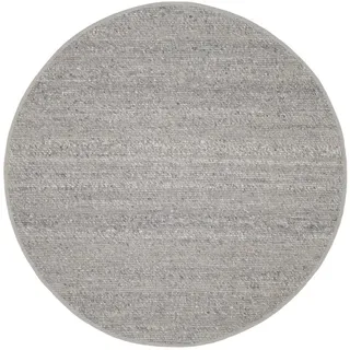 Linea Natura Handwebteppich , Grau , Textil , meliert , rund , 150 cm , für Fußbodenheizung geeignet , Teppiche und Böden, Teppiche, Runde Teppiche