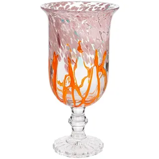 GILDE GLAS art Vase Artistico - Glas - Pokalform - lila - gesprenkelt - Höhe 36cm x Ø 18cm - wasserdichte Blumenvase