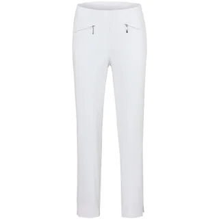 7/8-Hose GOLDNER "Kurzgröße Stretchhose LOUISA, dehnbar & mit Taschen", Damen, Gr. 20, K-Gr, weiß, Obermaterial: 67% Baumwolle CO. 28% Polyamid PA. 5% Elasthan EL., normal, Hosen 7/8-Hose, Ohne