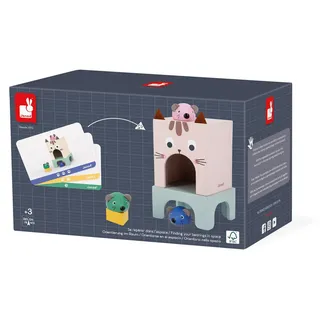 Janod Lernspiel - Katze und Maus räumliches Denken Spielzeug
