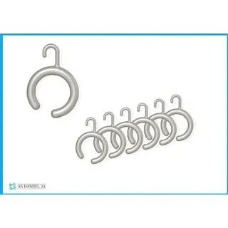 14x Duschvorhangringe offen Barrierefrei silber matt mit Haken - Silber