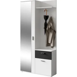 byLIVING Garderobenschrank Jakob 97 x 195 x 30 cm Weiß