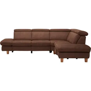Cantus Ecksofa , Braun , Textil , Uni , Ottomane links, L-Form , 271x239 cm , Bettkasten erhältlich, Fußauswahl, Lederauswahl, Stoffauswahl, Hocker erhältlich, Rückenfutter , Wohnzimmer, Sofas & Couches, Wohnlandschaften, Ecksofas