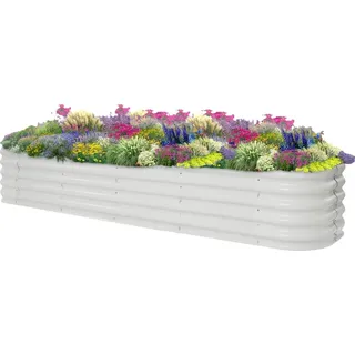 Hochbeet, Aluminium-Zink-beschichteter Stahl, 240*60*43cm, Nettogewicht 16,81 kg, freistehend, moderner Stil