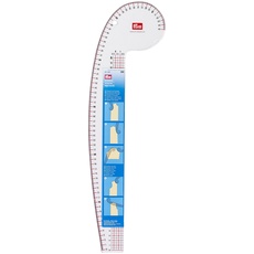 Bild von 611501 Kurvenlineal für Armloch, Armkugel, Schulter und Hals, Plastic, transparent, 2,5 x 40 cm-Skala