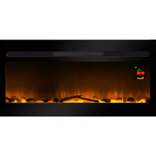 CHEMIN'ARTE Elektrokamin Elysee 90cm | 2in1 Wand- oder Einbaukamin mit Flammeneffekt | Elektro Heizung 2000W | Kamin mit Fernbedienung, Startsteuerung, Timer & Thermostat | Schwarz