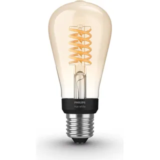 Philips Hue E27 LED Smart Bulb, mit Bluetooth, ST64 Filament, warmweißes Licht, Compatible with Alexa and Google Home.