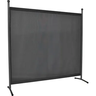 Angerer Stellwand 178 x 178 cm, Sicht- & Sonnenschutz, Raumtrenner, Innen & Outdoor Büro Balkon/Terrasse, Schlafzimmer, Garten, Made in Germany, waschbare Bezüge, Primetex dunkelgrau