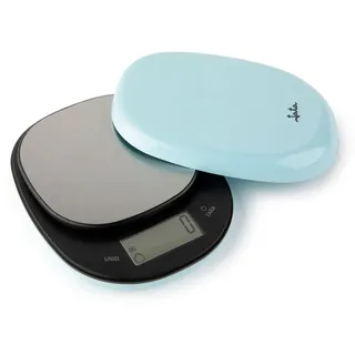 Jata HBAL1202 Digitale Küchenwaage, hohe Widerstandsfähigkeit, hohe Präzision, bis zu 5 kg, LCD-Display, Tara-Funktion, inklusive Batterien und Deckel, Maße: 14 x 17,5 x 2,7 cm