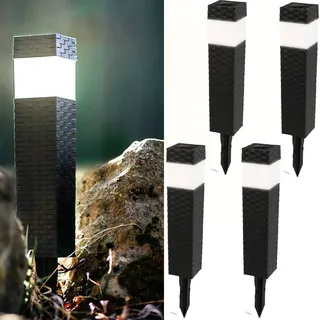 LUMILED Solarleuchten Garten 4er Set Solarlampen mit Erdspieß LED Solarlampe für außen Neutralweiß 4000K Solar Gartenleuchte 40 cm Solar-LED-Wegeleuchten Wegbeleuchtung Bodenleuchte 4 Stücke