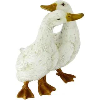 I.GE.A. "Gänsepaar", 2er Set 3 Küken Balkon Deko Wintergarten Teich Garten Tierfigur,