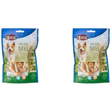 TRIXIE Hundeleckerli Premio Hunde-Chicken Bites 100g - Premium Leckerlis für Hunde glutenfrei - ohne Getreide & Zucker, schmackhafte Belohnung für Training & Zuhause - 31533 (Packung mit 2)