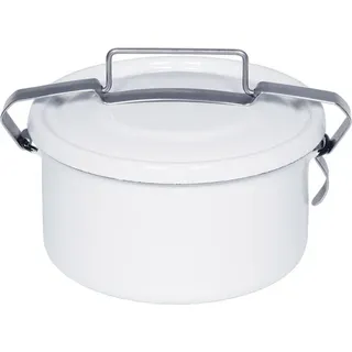 Riess Emaille Dichtungsdose rund mit Deckel 0,75 l weiß - Weiß