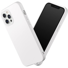 RhinoShield Case kompatibel mit [iPhone 12 Pro Max] | SolidSuit - Stoßdämpfende & schlanke Schutzhülle mit Premium Finish - 3.5 Meter Fallschutz - Austauschbare Kamera-Ringe - Klassik Weiß
