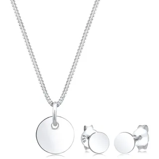 Elli Schmuckset Damen Plättchen Geo Basic Trend in 925 Sterling Silber