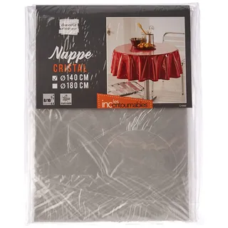 Douceur d'intérieur Runde Tischdecke 140 Uni Transparent 140 x 140 cm Transparent