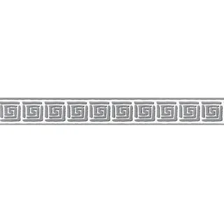 A.S. Création Bordüre Vierecke 5 cm 5 m grau/silber/weiß 936461