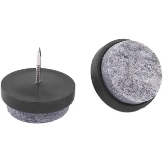 Aniyan 20 Stück 14mm Filzgleiter Nagel für Stühle Möbel - Filzpolster Gleiter mit Nagel - Stuhlgleiter für Laminat Parkett Fliesen - Bodenschutzpolster für Stuhlbeine (Schwarz)