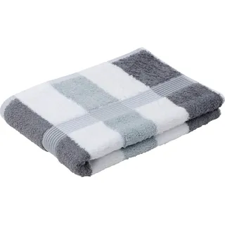 Gözze Badetuch »New York« gestreift, mit strukturierter Borte, reine Baumwolle, grau