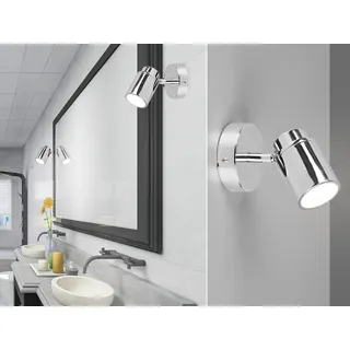 LED Badbeleuchtungen Wandstrahler 1flammig Chrom für Bad, Gäste WC & Feuchträume - Weiß