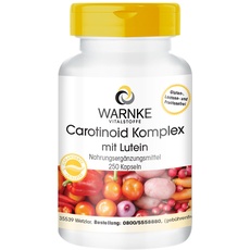 Carotinoid Komplex - Lutein + Zeaxanthin + Beta-Carotin + Lycopin - 250 Kapseln - Großpackung | Warnke Vitalstoffe
