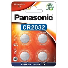 Panasonic CR2032 Lithium-Knopfzelle, 3 V, 225 mAh, 4 Stück