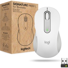 Logitech Signature M650 L Wless Mouse Business W (Kabellos), Maus, Weiss
