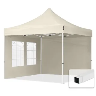 TOOLPORT Faltpavillon 3 x 3 m inkl. 2 Seitenteile Creme