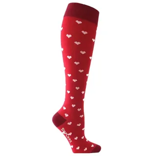 SupCare Stützstrümpfe rot mit weißen Herzen 1 Pk