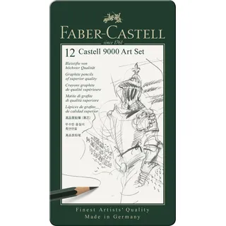 Faber-Castell 119065 - Bleistift CASTELL 9000, 12er Art Set, Inhalt: 8B - 2H