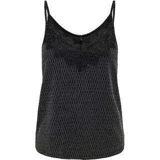 ONLY Damen Onlnew Carol S/L Glitter Mix Top Box JRS, Black/Detail:harlekin Silver, M