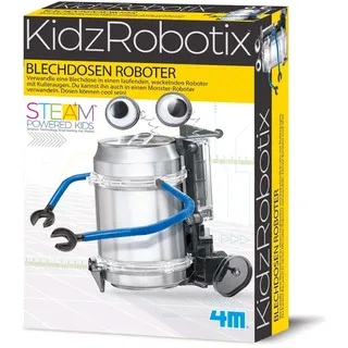 4M - Blechdosenroboter KidszRobotix - DIY Roboter Bausatz für Kinder - Experimentierkasten ab 8 Jahren - Recyceln und Basteln – Roboter für Kids, Weiß
