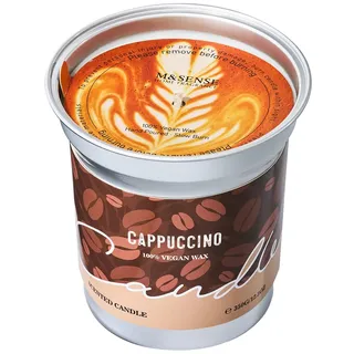 M&SENSE Duftkerzen Coffee, 350g Cappuccino Kaffee Kerze, Herbst Kerze Brenndauer bis 73 Std. Vegan Natürliche Sojakerze, Duftkerze mit Kaffee Kaffeeliebhaber, Männer, Frauen
