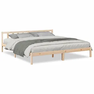 vidaXL Massivholzbett Extra Lang ohne Matratze 180x220 Kiefernholz - Braun