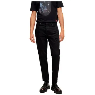 HUGO Herren 634 Tapered-Fit Jeans aus festem Denim mit Jaglion-Print Schwarz 29/32