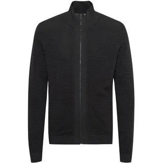 Strickjacke SOLID "Strickjacke SDNicklas", Herren, Gr. L, grau (dunkelgrau melange), Obermaterial: 100% Baumwolle CO., Strickjacken Strickjacke