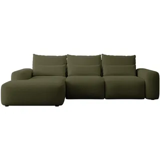 Selsey Sofa Ecksofa Eckcouch Schlafsofa Couch Mit Stauraum Schlaffunktion Pflegeleicht Mit Kissen Lendenkissen L Form Freistehend Links Hydrophobe Chenille Olivgrün Carnos