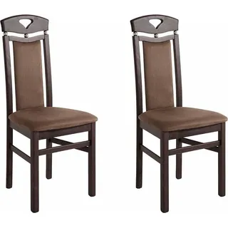 Home affaire Esszimmerstuhl »Berta Küchenstuhl« (Set) 2 Stk.Bezug in Microfaser, Gestell aus Buche Massivholz, braun