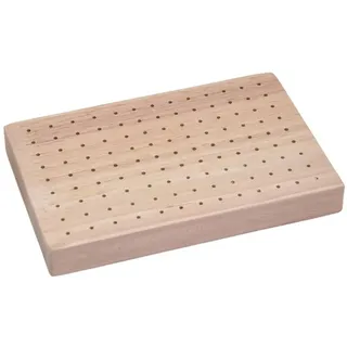 SOLUSTRE Holz Spießhalter Für Fingerfood Und Catering Multifunktionales Holz Servierbrett Für Obstspieße Und Vorspeisen Kompaktes Display Für Party Und Buffet 15X10X2Cm