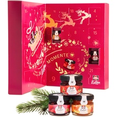 Schwartau Adventskalender 2023, Weihnachtskalender Geschenk mit Mini Marmelade und Konfitüre, 24 Fruchtaufstrich Portionsgläser, Perfektes Probierset zu Weihnachten und Advent