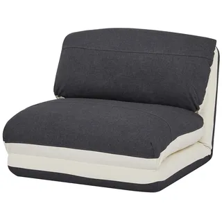 Mendler Schlafsessel HWC-E68, Schlafsofa Funktionssessel Klappsessel Relaxsessel, Stoff/Textil ~ creme/schwarz