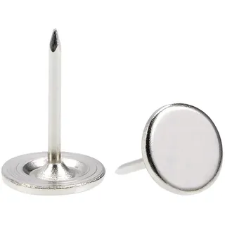 sourcing map 100 Stück Polsternägel, flacher Kopf Reißzwecken Für Sofa Möbel Kopfteile Möbelnägel,Reißnägel für Möbel, Sofa Kopfteile 11mmx17mm Flacher Kopf Silberton Eisen Pause