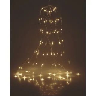 Draht Lichterkette - warm weiß / 160 LED - Deko Weihnachts Leuchtdraht Batterie betrieben - Silber