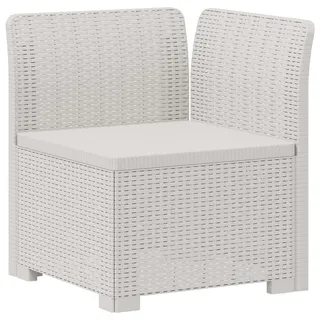 vidaXL 1-Sitzer Garten-Sofa Rattan-Look PP Weiß - Weiß