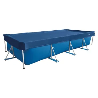 INTEX 28080 Abdeckplane Deluxe rechteckig 460x226cm Pool Abdeckung mit Überhang - Blau