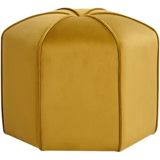 Beliani Pouf Samtstoff 45 x 40 x 45 cm Gelb