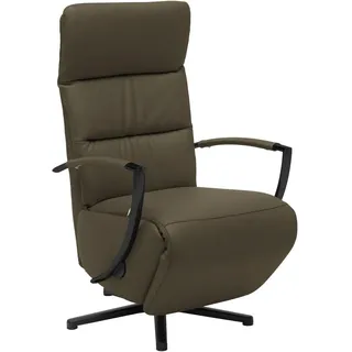 Cantus Relaxsessel , Olivgrün , Leder , Echtleder , Color-Finish-Leder , 64x112x80 cm , Fußauswahl, Lederauswahl, Stoffauswahl, Relaxfunktion , Wohnzimmer, Sessel, Ledersessel