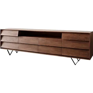 DeLife Sideboard Eloi Akazie Braun 2 Türen 6 Schubladen V-Fuß Schwarz