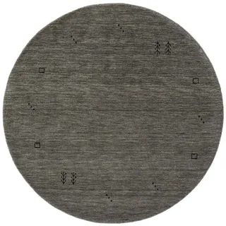 benuta Nest Wollteppich rund Jamal Grau ø 200 cm rund , Textil , Orientalisch , Rund , 200x200 cm , Gots , pflegeleicht , Teppiche und Böden, Teppiche, Schafwollteppiche