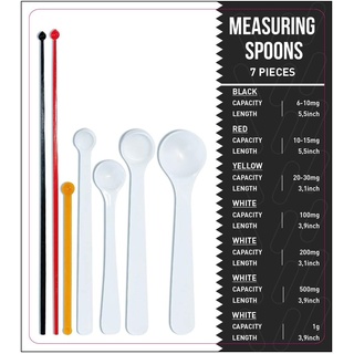Dosierlöffel Messlöffel 7er Set | 6 mg bis 1000 mg (1g) exaktes dosieren | mikro Dosierhilfe für milligramm genaue dosierung